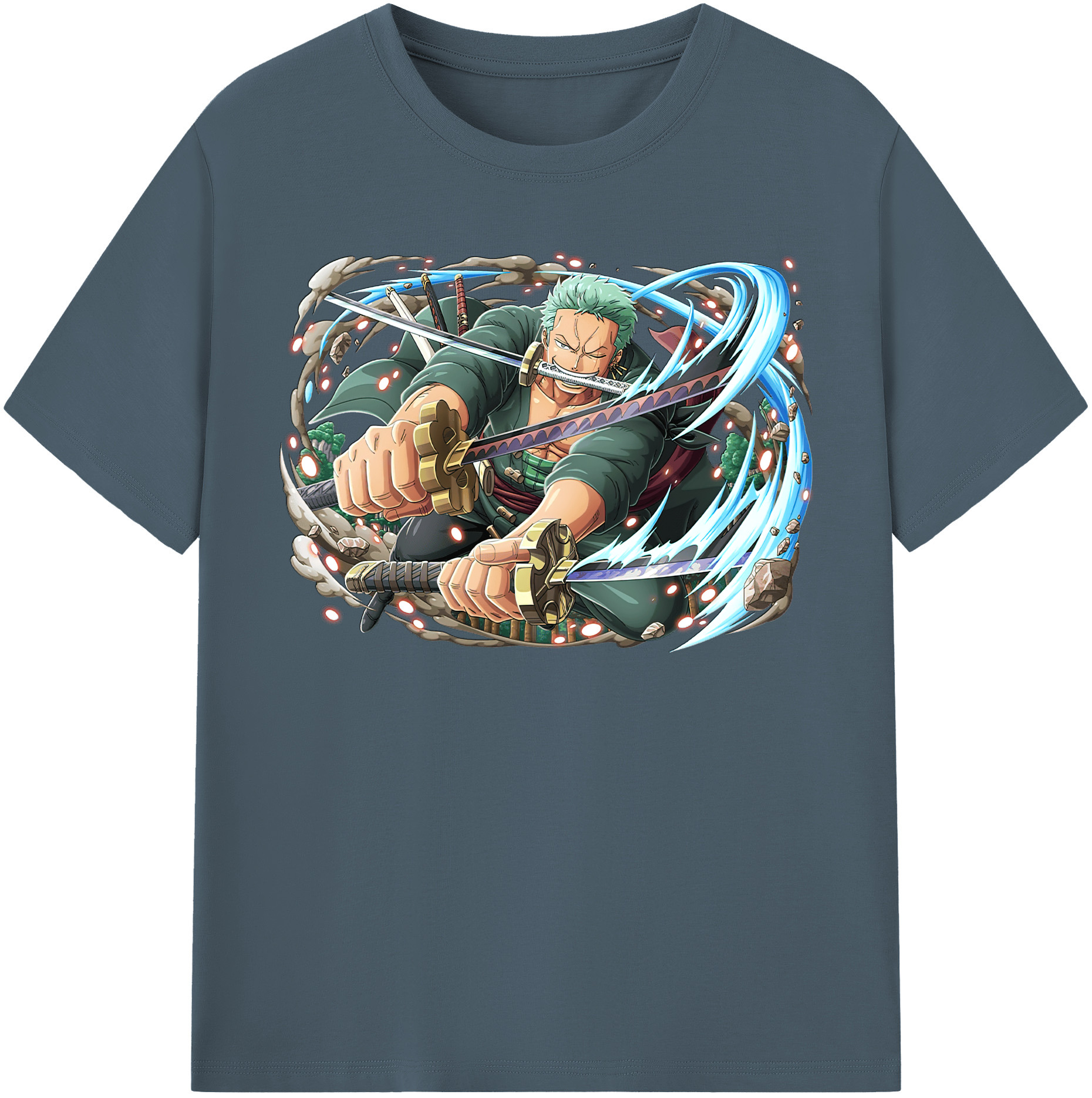 ワンピース ロロノア・ゾロ ONE PIECE Roronoa Zoro 綿100％半袖Tシャツ（フロントプリント）